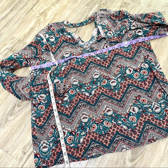 Sweet BOHO peasant blouse w gypsy long sleeves w folk/prairie floral vibe 🦋✨ - Picture 14 of 16